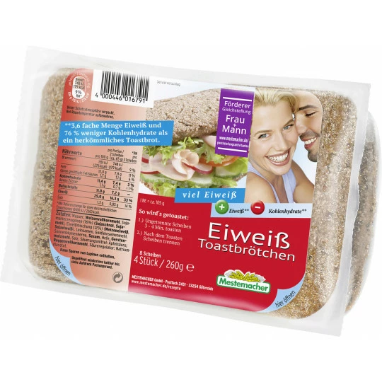 Mestemacher Eiweiß Toastbrötchen 4x 65G